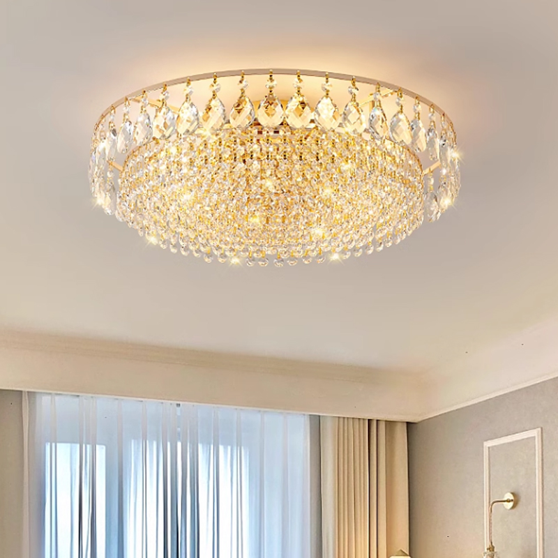Modern Round Crystal Ceiling Lights Fixture American Luxury Ceiling Lamps Home Indoor Lighting Decoration Bedroom Dining Living Room Lamparas Lum-image-890808090