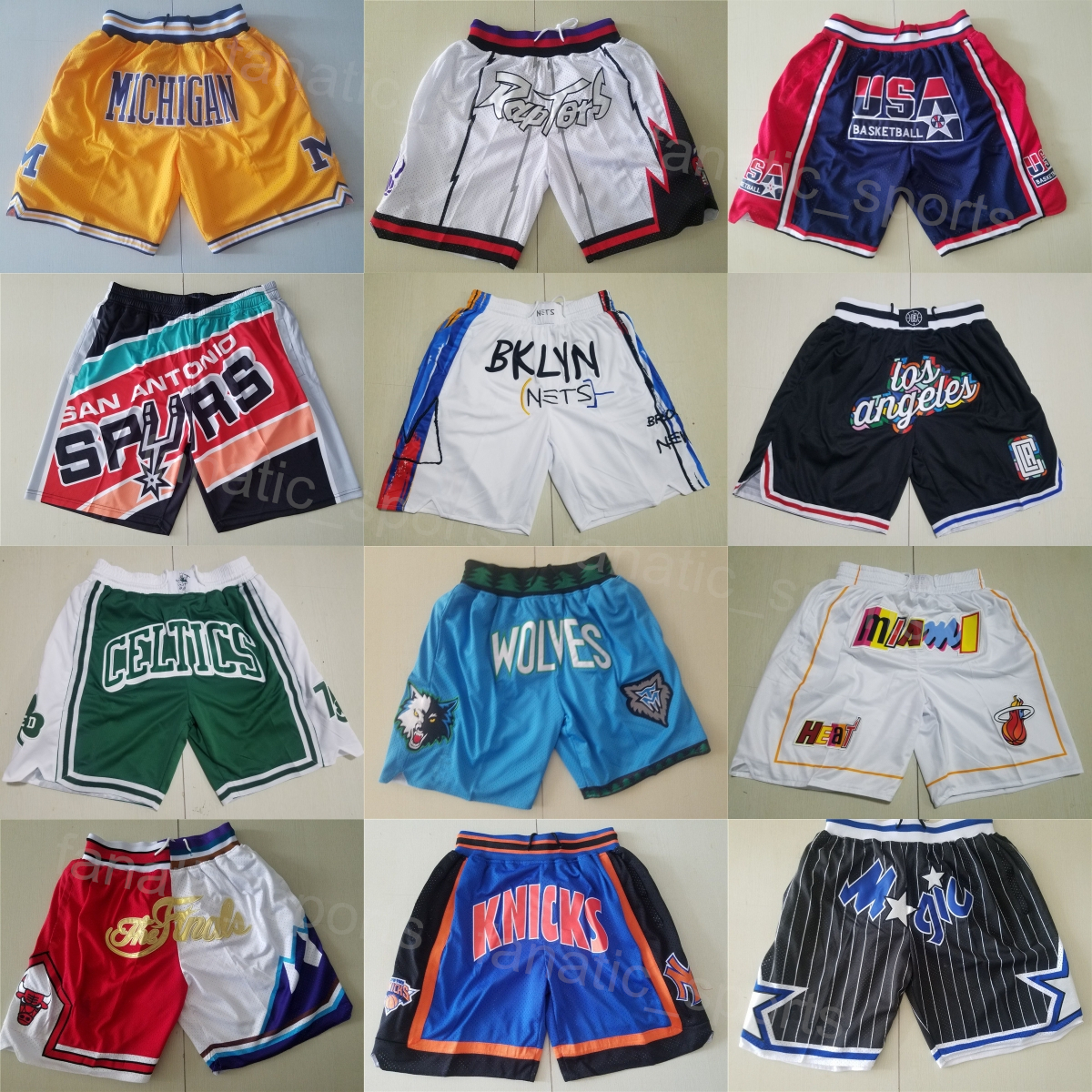 Pantaloni da basket tascabili da uomo Team Just Don Pantaloncini Zipper Fly Elastico in vita Indossare pantaloni della tuta Coulisse Running Short S