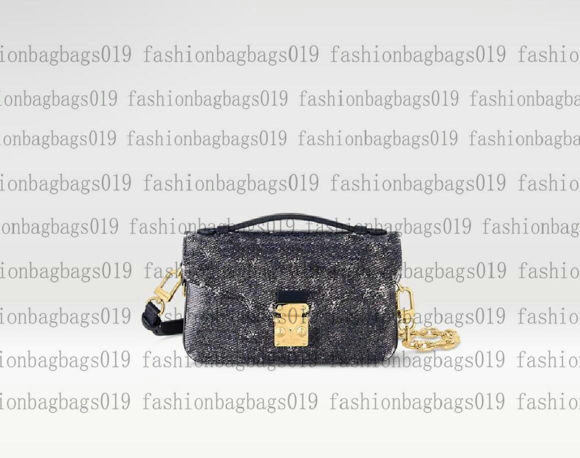 23ss Pochette Metis East West Cross Body Holographic Navy Blue Womens Designer Rectangular Clutch Bags Womens Luxury Leather Handbag M22834 M46279 S
