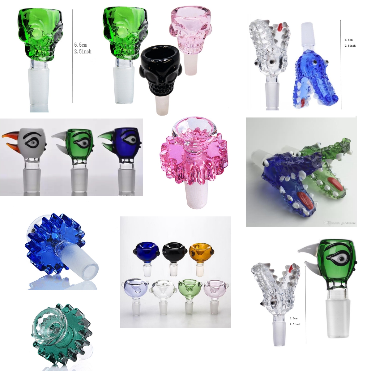 hookahs bong glass Man vivid Face Glass Bowl Smoking Dogo With Standard Joint Size Slide-image-388659891