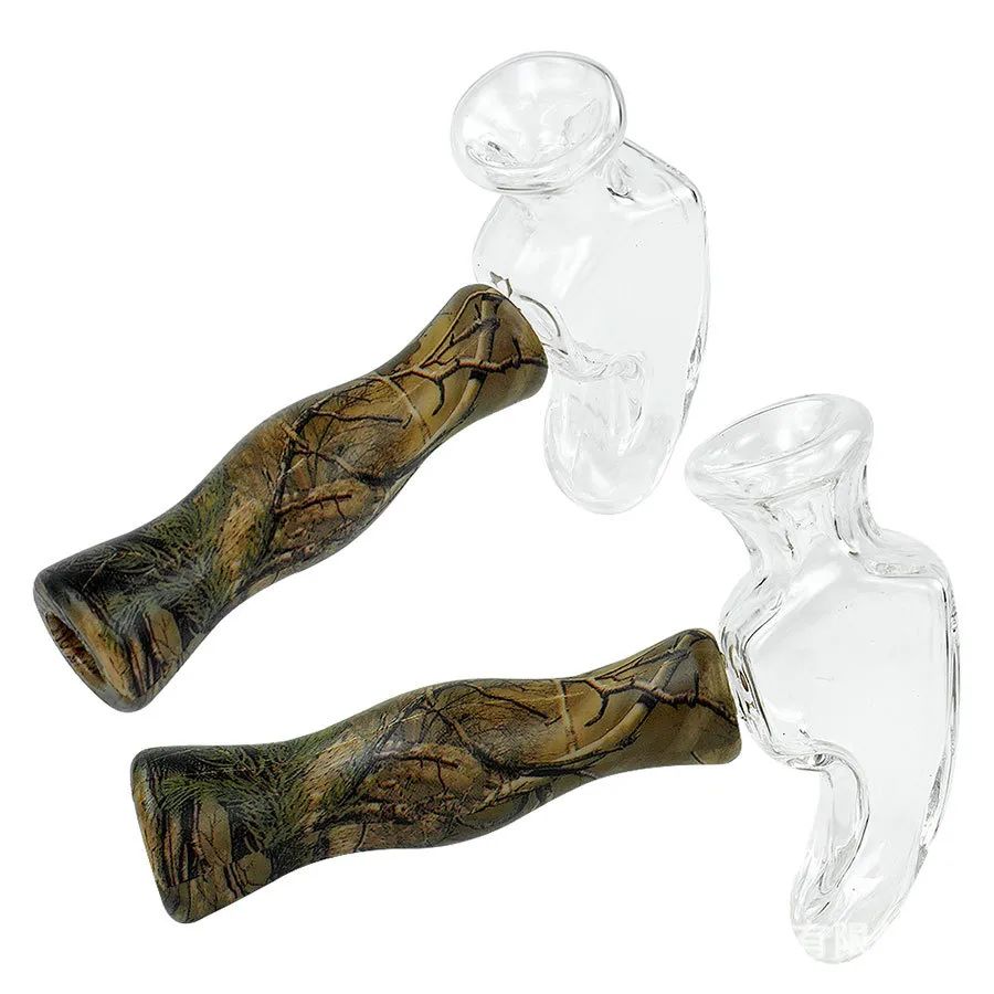 smoke shop silicone glass pipe cigarette New hammer shape small pipe Small portable pipe smoking set wholesale bong-image-812346646