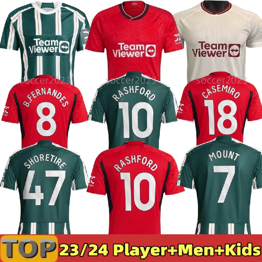 23 24 Maillots de football SANCHO B. Maillot de football FERNANDES RASHFORD MANS UTDs 2023 kit homme enfant ERIKSEN ANTONY CASEMIRO DE GEA MANCHE