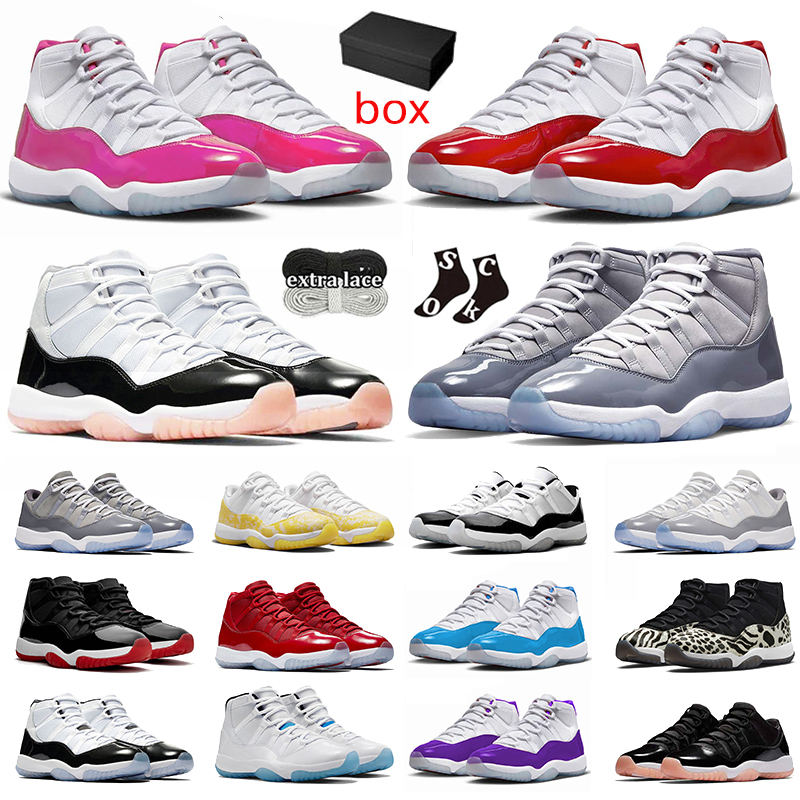 with original box basketball shoes cherry 11s cool grey cement neapolitan 11 high bleached coral low space jam concord gamma blue pink mens sneak