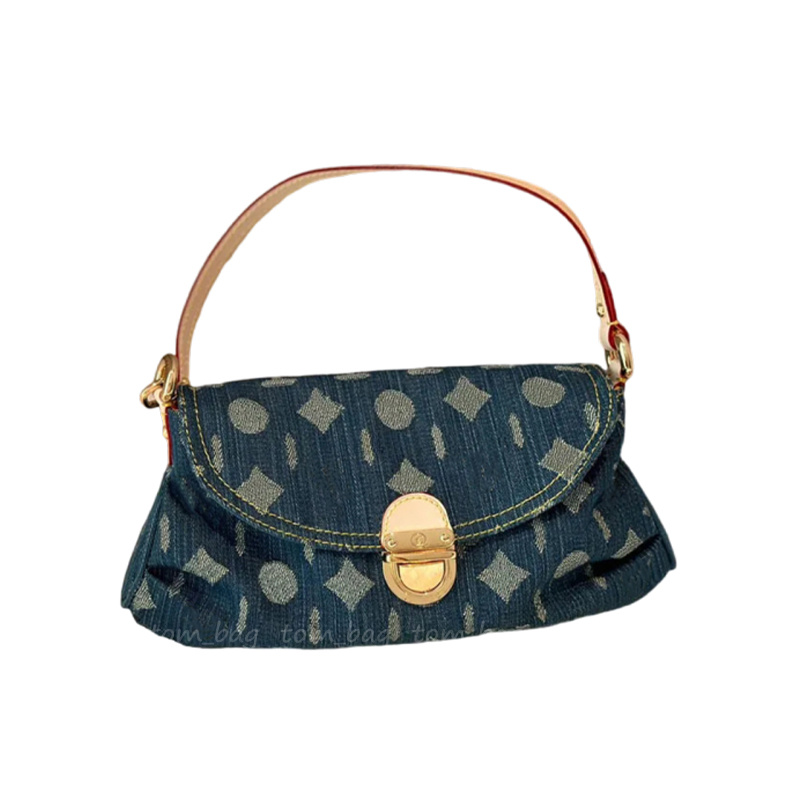 Denim Blue Handbags Women Vintage Designer Shoulder Bags Undershoulder Hobo Purse Clutch Totes Handbag Crossbody Bag-image-891363771