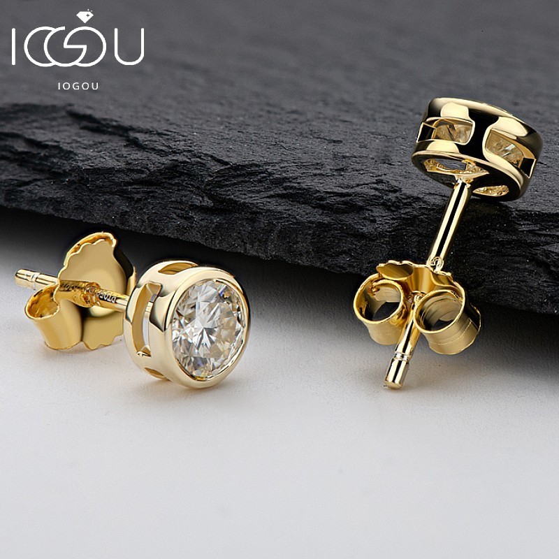 Stud IOGOU Real 0 5 1 Carat D Color Diamond Earrings for Women 100 925 Sterling Silver Sparkling Jewelry 230804