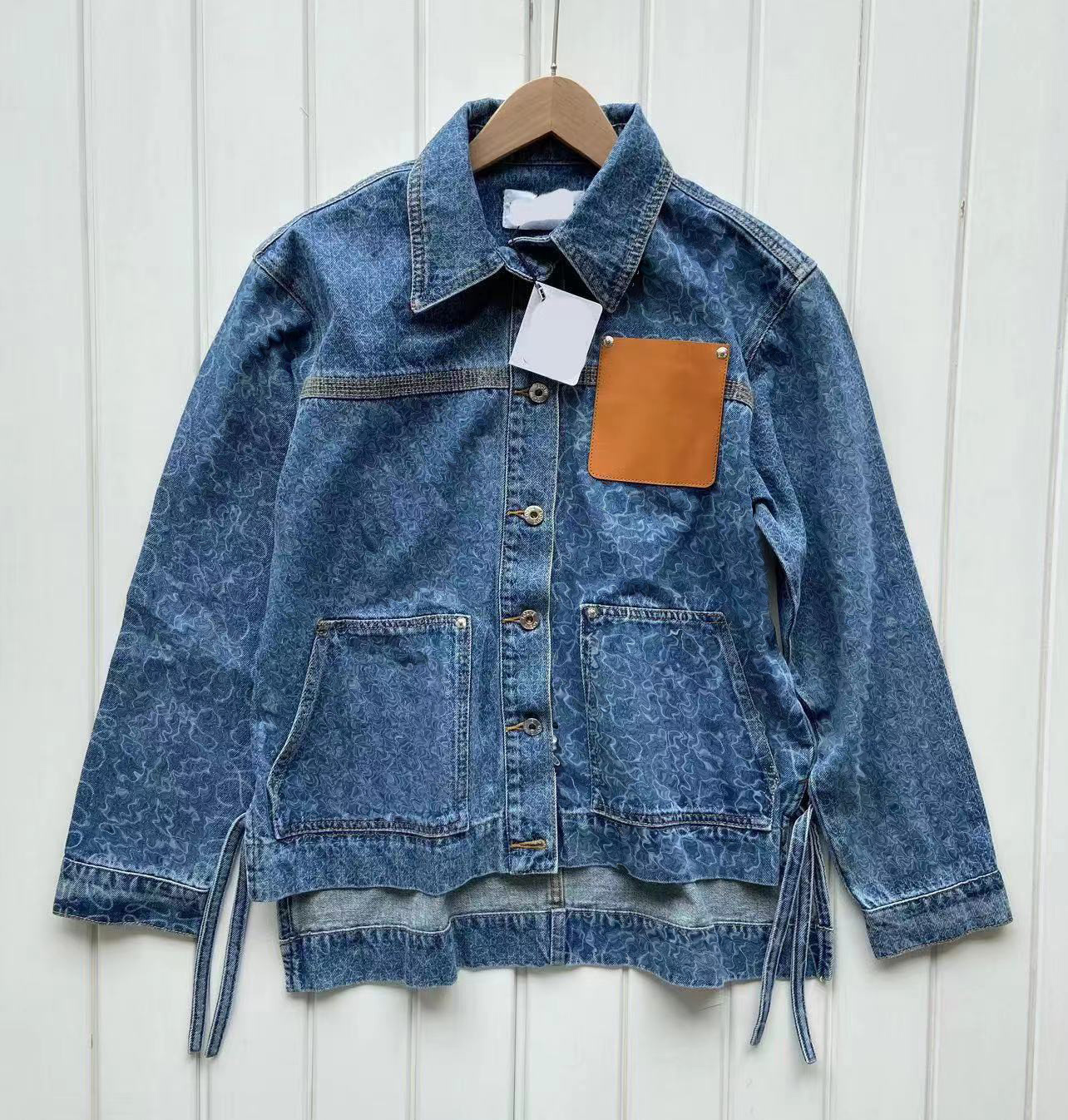 Vestes pour femmes denim lâche lo imprimé à manches longues moteurs de vêtements de vêtements tops s m l xl