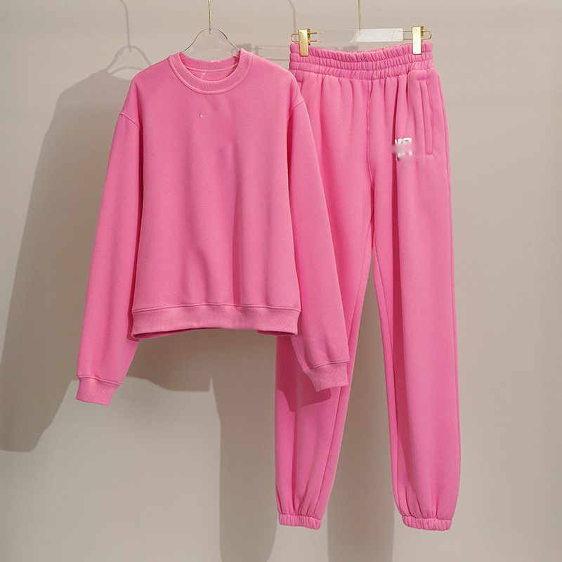 Tracksuits Basic Clothes Women&#039;s Tracksuit XL-5XL Pinkl Long Sleeve Sweatshirt Sport Trousers Plus Size Autumn Sweatshirts Two Piece Set-image-891613525