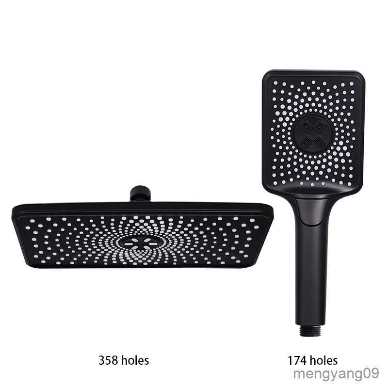 Bathroom Shower Heads Rainfall Square Shower Set Showerhead Large Head Black Overhead Rain Waterfall Spa For Bath Bathroom Accessories L260524-image-891767587