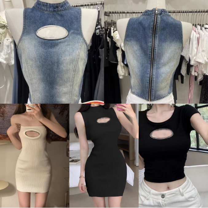 Womens Cropped top knit Tank designer tank top dress T-shirt hollow Tee womens knits women tops sexy sleeveless yoga tees vests floral tunic tops ve