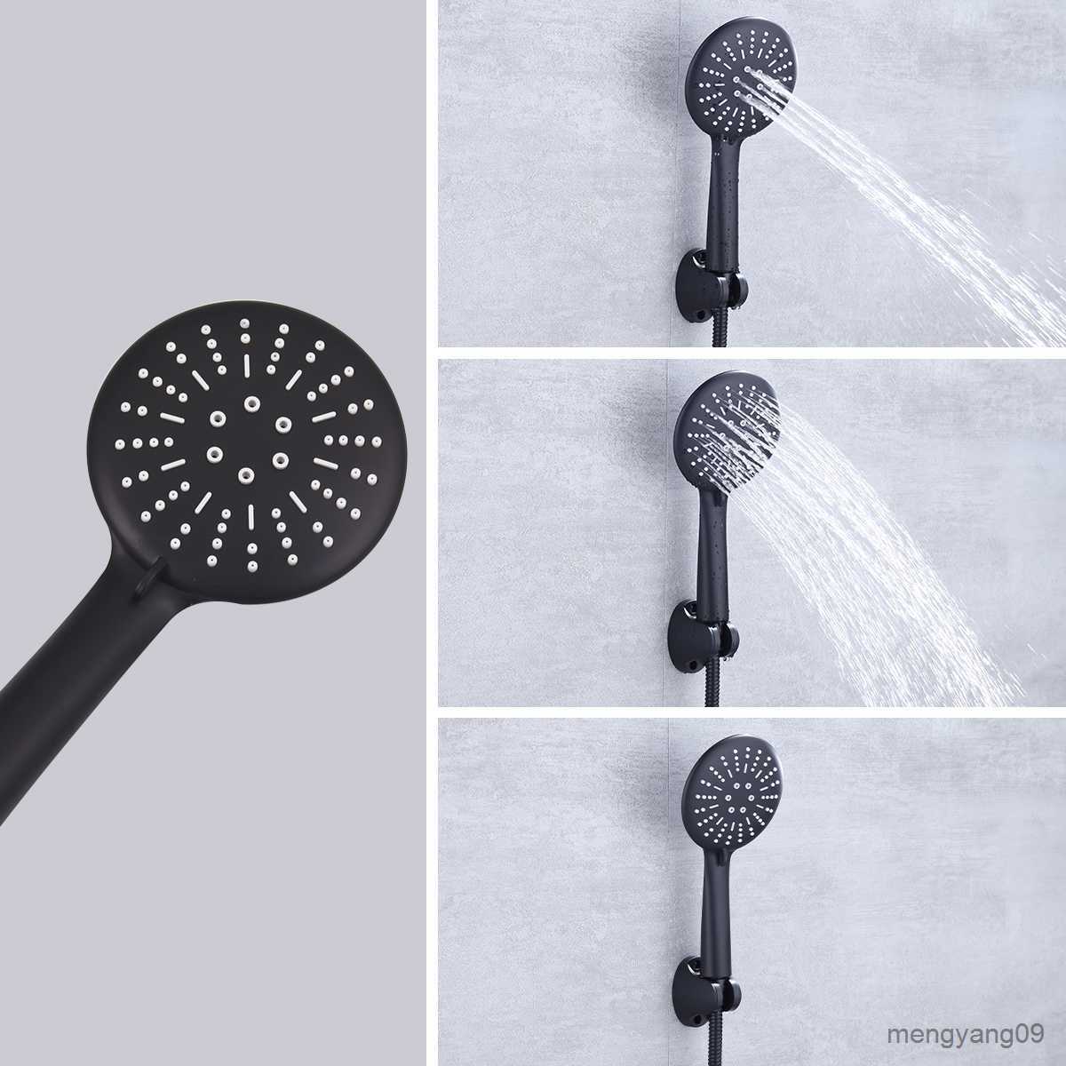 Bathroom s Bathroom Shower Faucet set Matte Black Bath Faucet Mixer Tap With Hand Cold Set Wall Mounted Shower Set L260524-image-891776985