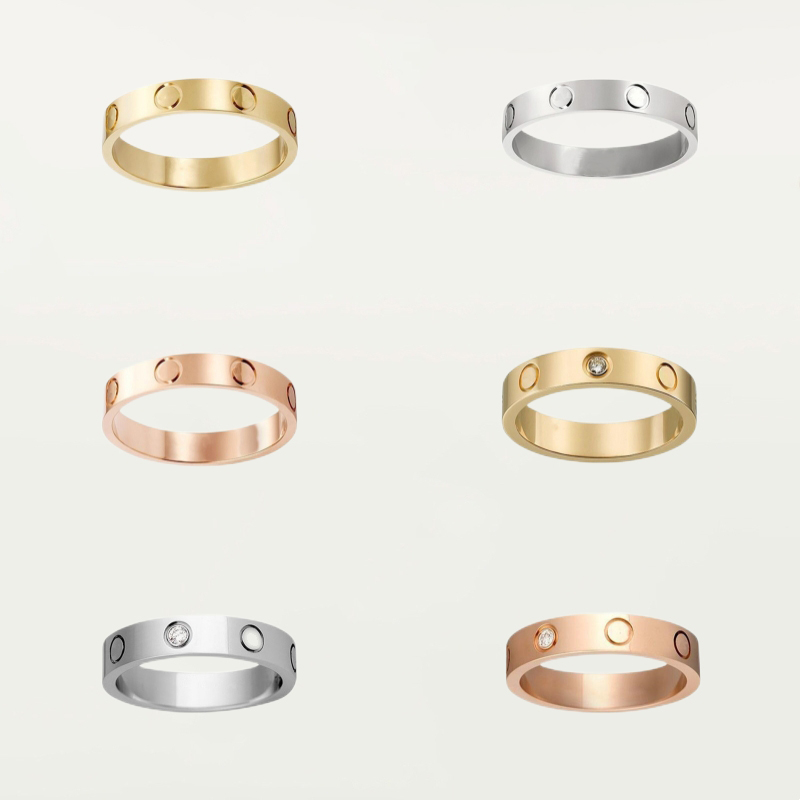 bagues en diamant pour femmes bagues d'amour bague de créateur pour femmes bague de bijoux en acier titane avec or argent rose décontracté mode r