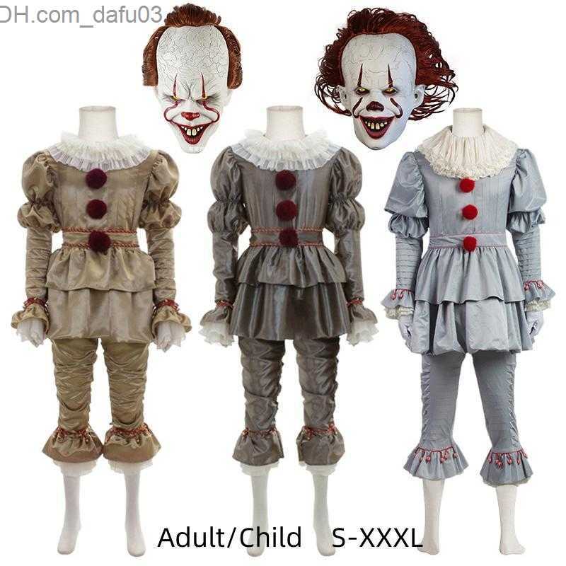 Theme Costume Halloween costume clown Pennywise's role play comes Stephen King's horror clown's mask suit party Oldut children-image-892067754