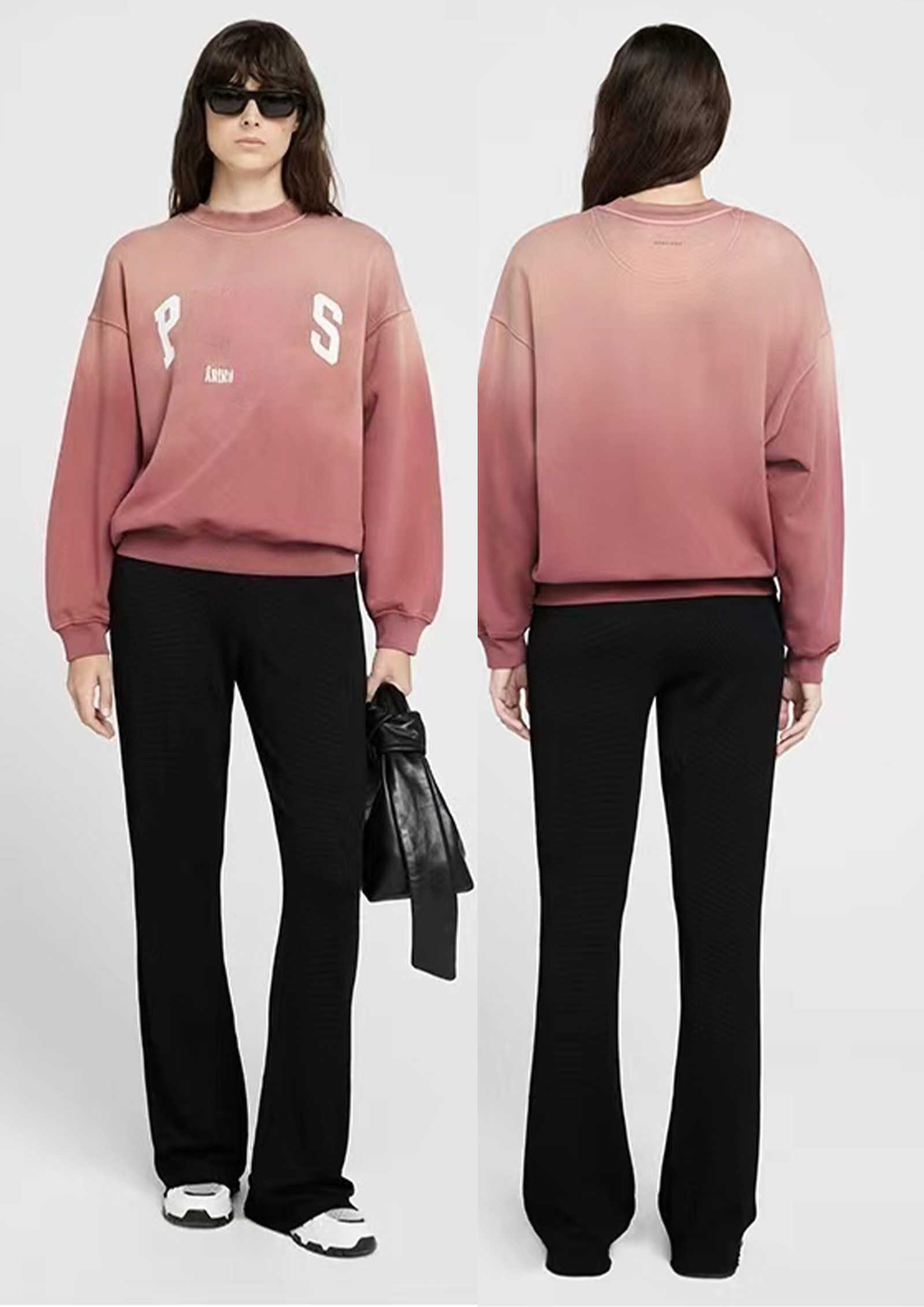 Anines Bing Women Designer Hoodie Round-neck Sweatshirt New AB Classic Sweater printed wash stir fry dyed spray fleece Sports Loose Fashion Cotto-image-892101920