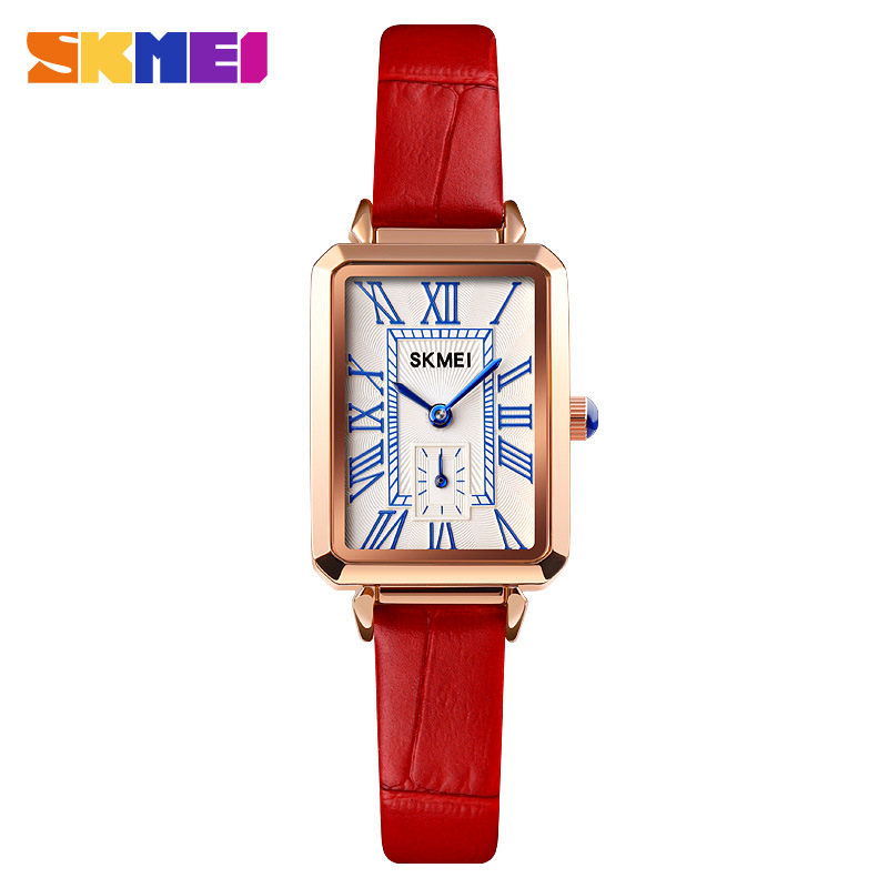 SKMEI Femmes Montres À Quartz De Luxe Mode Casual Montre Bracelet En Cuir RoseGold Lady Robe Montre Filles Relogio Feminino 1764