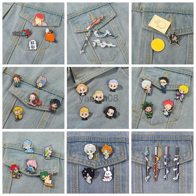 Pins Brooches Juvenile Manga Enamel Pin Demon Slayer Satan JOJO Lapel Badge Cartoon Brooches Cute Jewelry Party Gift For Fans Game Player HKD2308-image-892584692