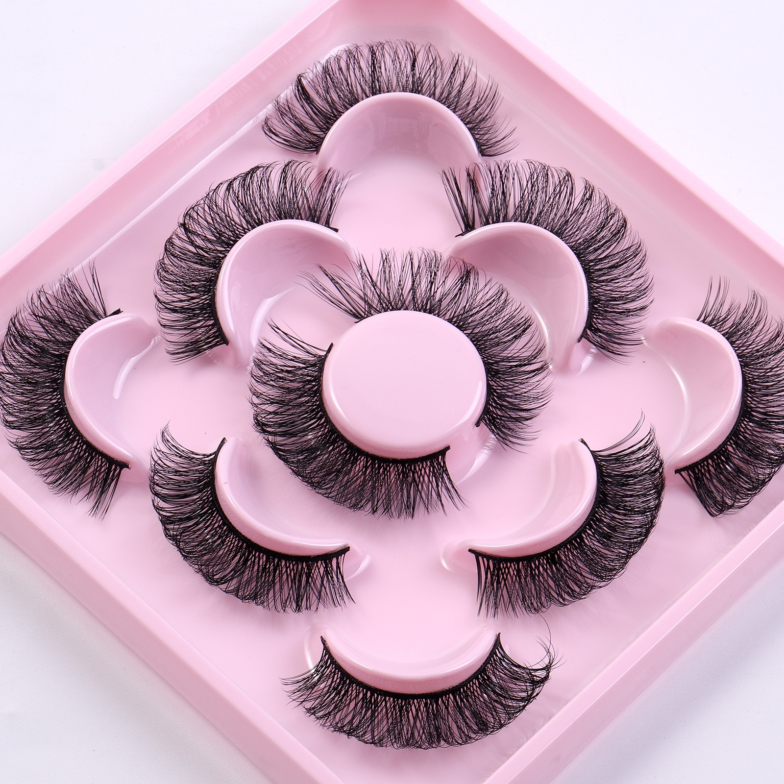 Thick Curled Fluffy False Eyelashes Extensions Naturally Soft Light Handmade Reusable Multilayer 3D Fake Lashes Messy Crisscross Full Strip Lashe-image-892347326
