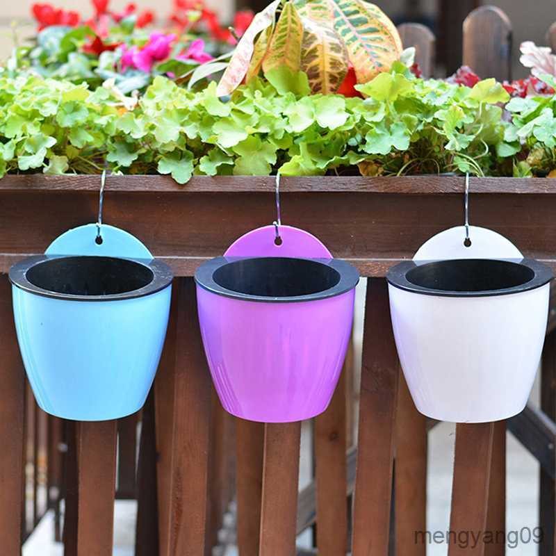 Planters Pots Pot bunga polos penyiram Resin otomatis tahan lama untuk taman balkon dengan L260524-image-892713383