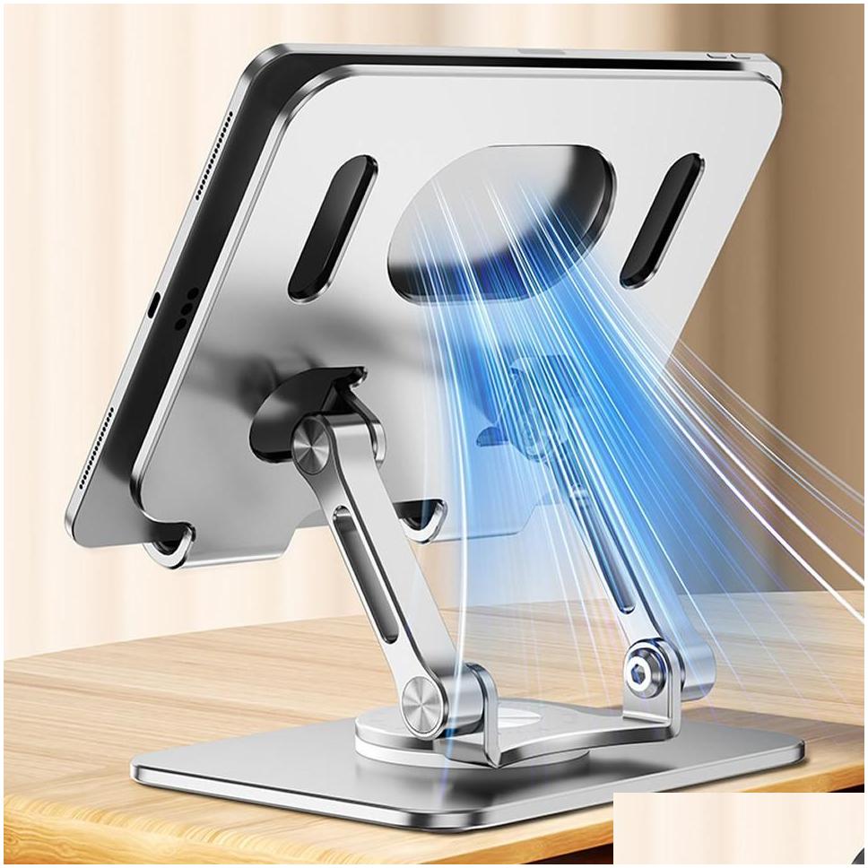 stands outmix aluminum tablet stand desk riser 360° rotation multiangle height adjustable foldable holder dock for xiaomi ipad tablet