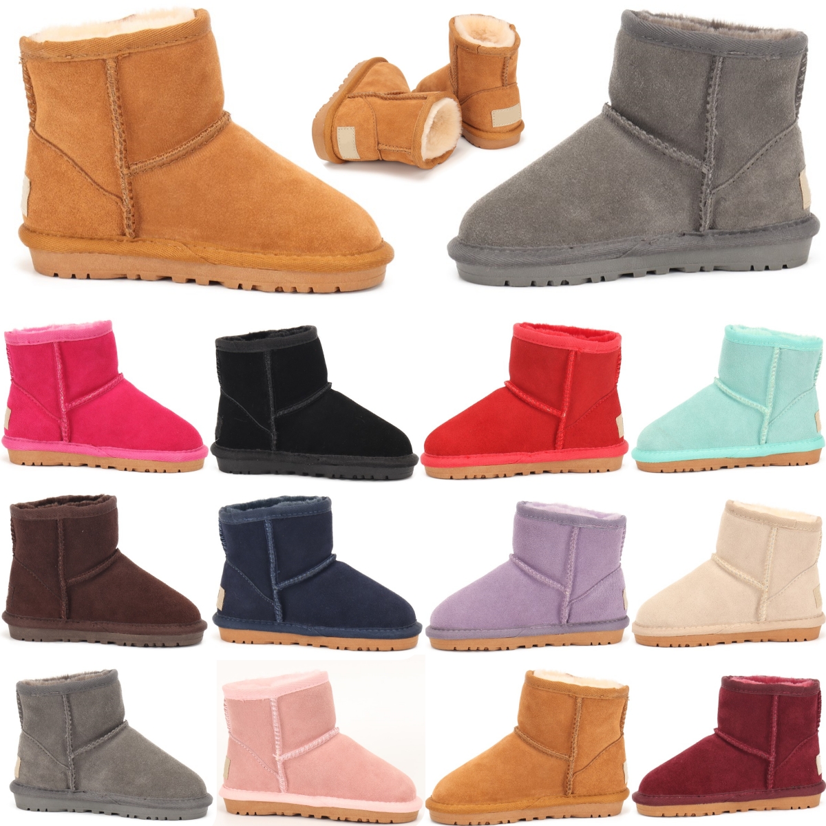 Australia Classic Kids Ultra Mini Short Boots Girls Winter Snow Boot Designer Baby Kid Youth Shoes Toddler Warm Furry Sneakers Chestn T5ps#-image-887528525
