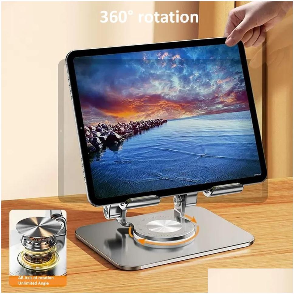 stands outmix aluminum tablet stand desk riser 360° rotation multiangle height adjustable foldable holder dock for xiaomi ipad tablet