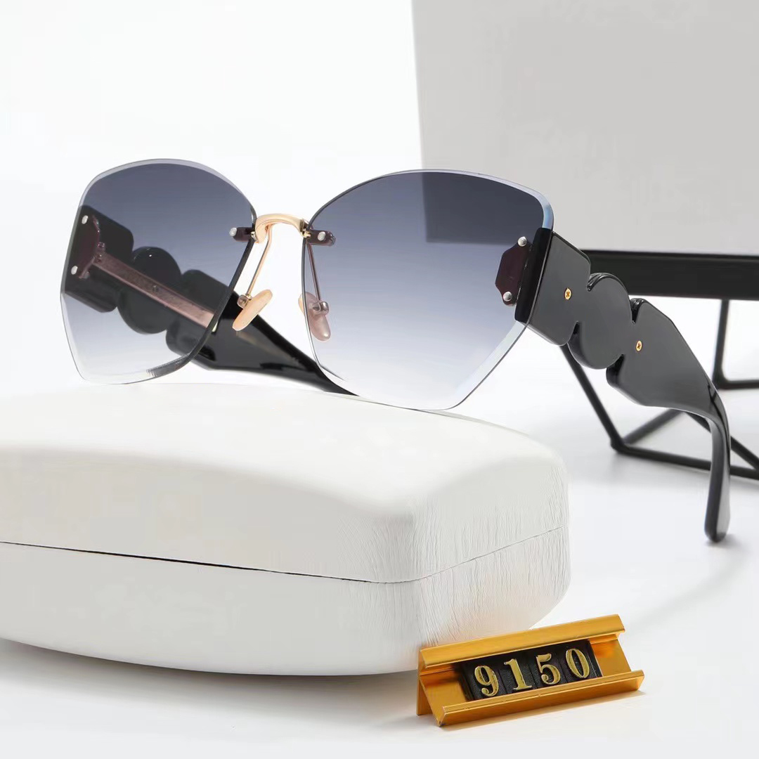 designer shades medusa sunglasses ladies designers cat eye sun glasses stereo logo wide mirror leg Gradient polychromatic brand glasses rimless s-image-892531051