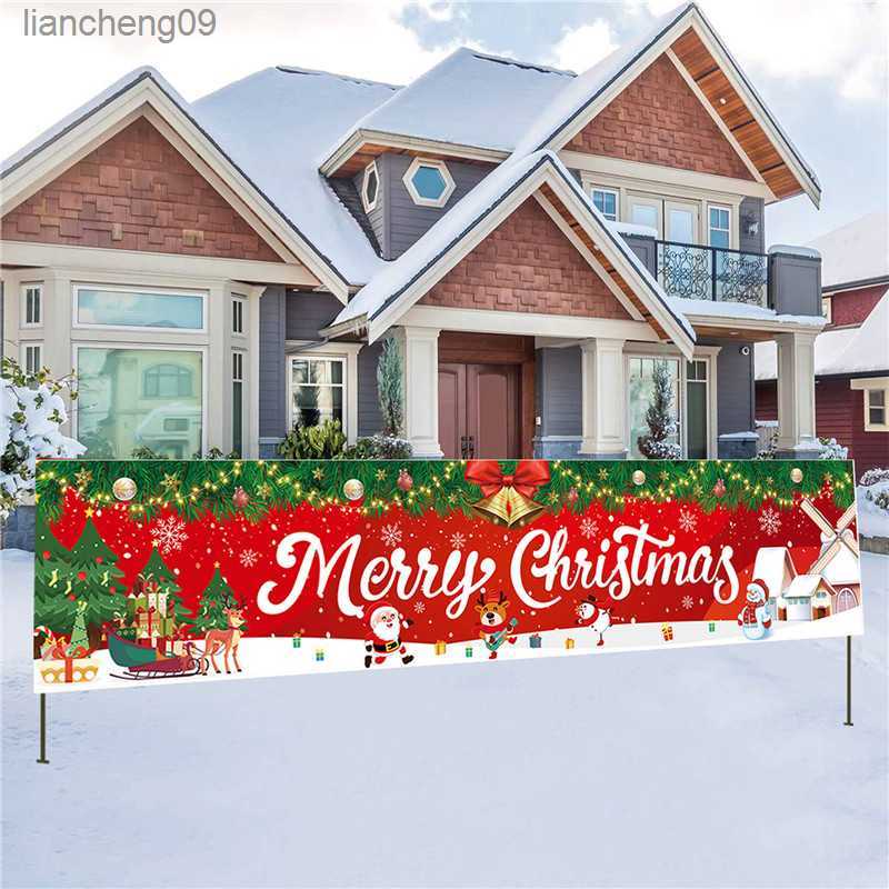 Christmas Outdoor Banner Flag Christmas Decoration For Home 2023 Xmas Ornaments Gifts Navidad Noel Natal Happy New Year 2023 L260526-image-892829722