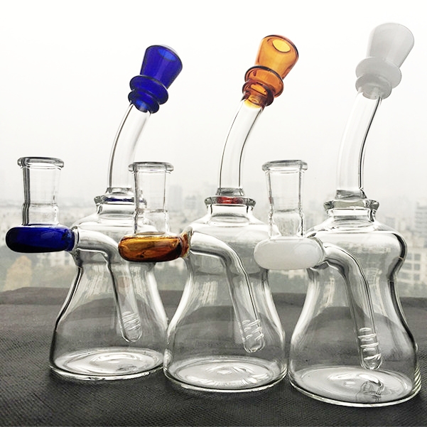 hookahs mini beaker bongs green glass bongs with inline perc Dab Rig Water Pipes Wax Oil Rigs Small Bubbler-image-488314614