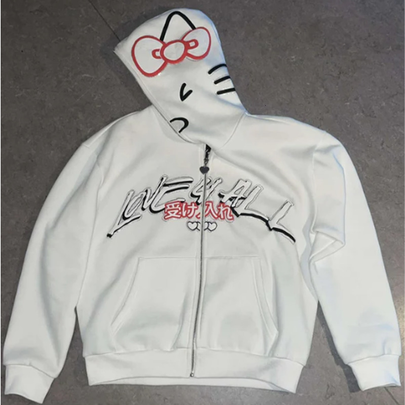 Sweats à capuche pour hommes Sweats INS Y2K sweat à capuche zippé kawaii Harajuku impression streetwear Vêtements pour femmes pour hommes Sweat à