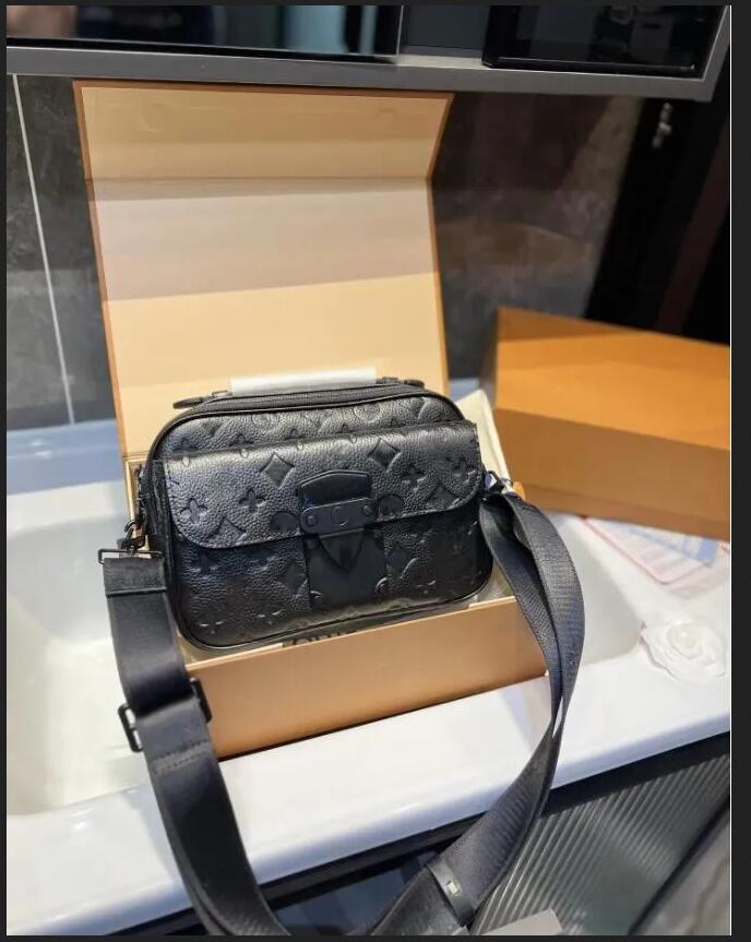S LOCK Sac à bandoulière pour hommes Sac de messager de créateur en relief Monogrammes Sac à bandoulière Courrier Macassars Sac à main de luxe Lo
