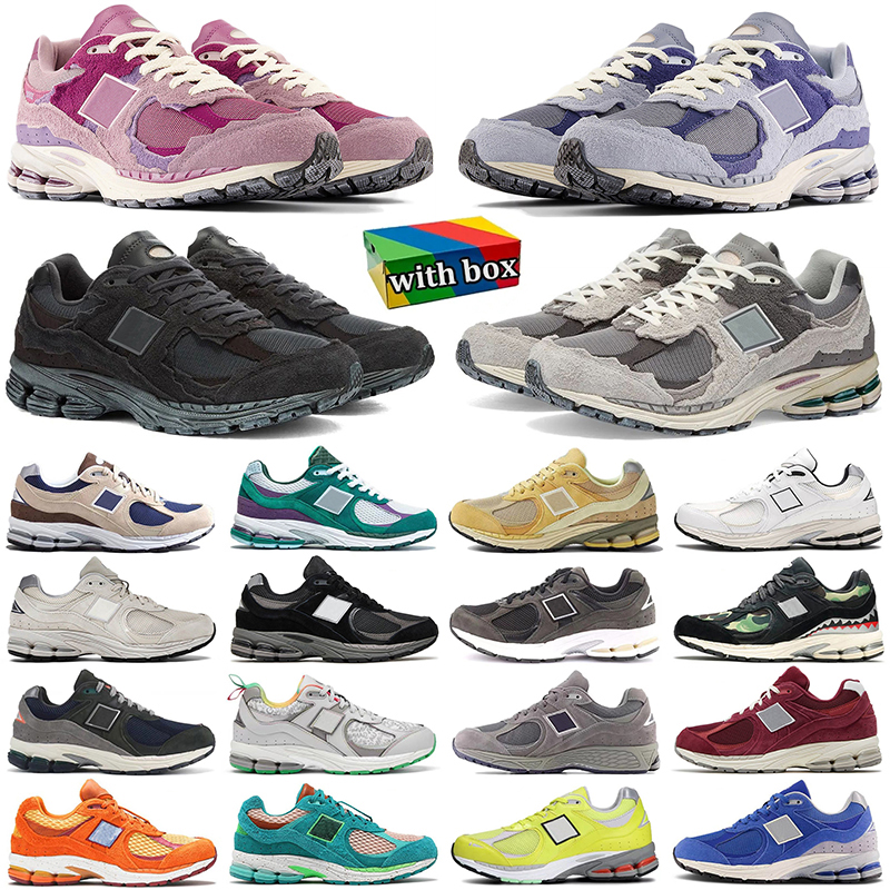 avec Box nouvelles chaussures de course 2002r pour hommes femmes Bordeaux Protection Pack Pink Rain Cloud Sail Driftwood Royal Grey mens trainers