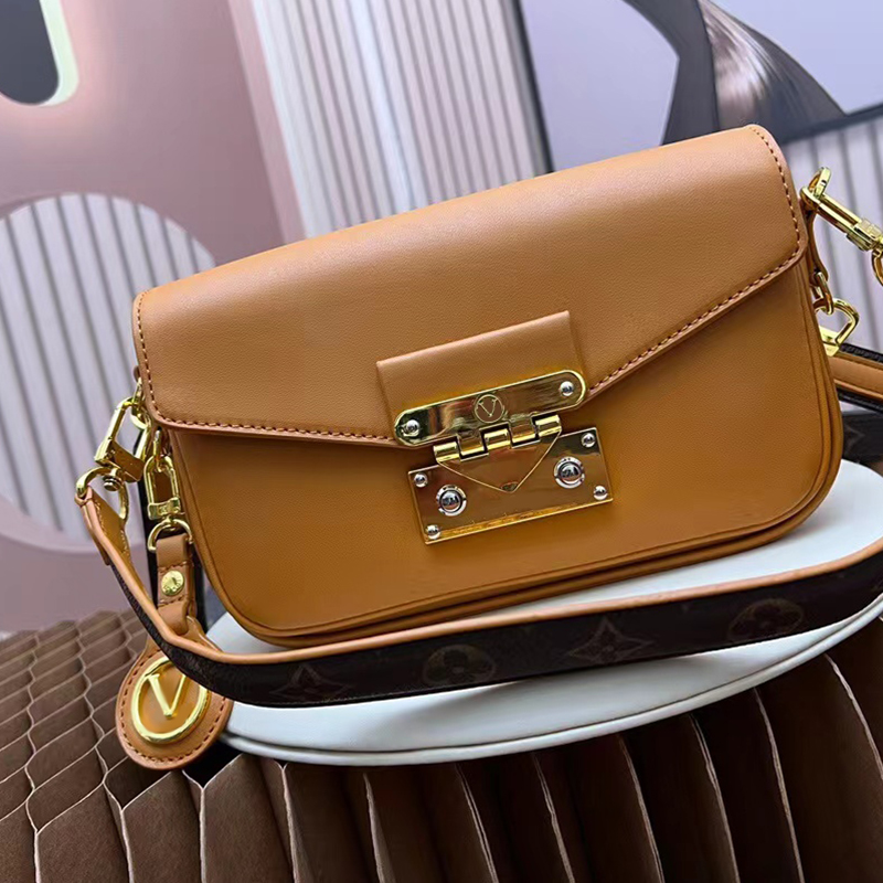 luxury leather crossbody satchel fashion Handbag womens designer messenger bags classic style Solid color