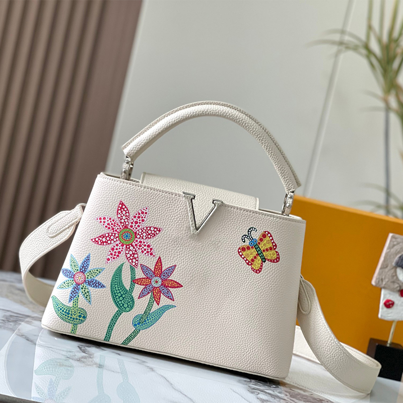 Designer bag tote bag shoulder bag luxurys handbags woman Capucines BB Bag Leather flowers leather chains Bags Flap Cross Body Clutch bag-image-893129541