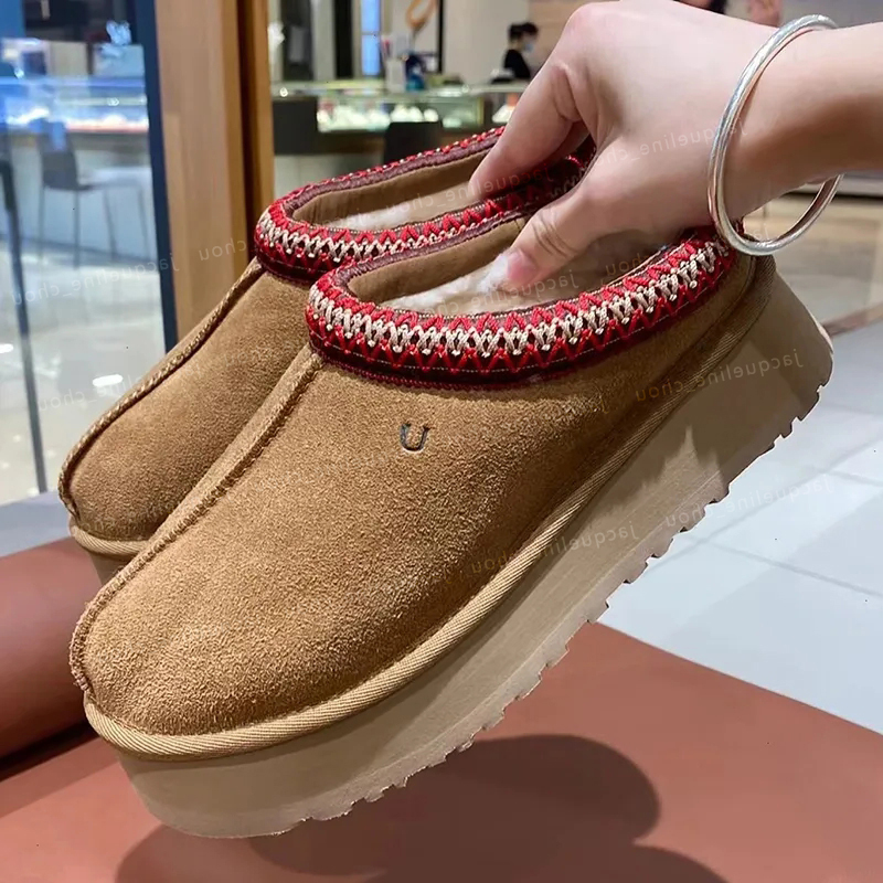 Tazz Slippers Designer Fluffy Slipper Tasman Shoes Australia Snow Boot Suede Leather Fur Winter Woman Ultra Mini Platform Boots With Box-image-893206621