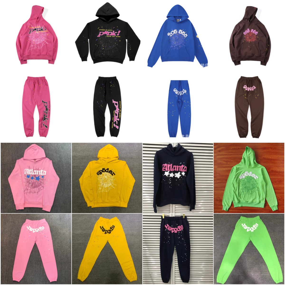 Fashion Clothing Young Thug Spider Hoodie Men Women 3D Web Foam Print Sp55der Hoodie Music Album Loose Hooded 555555 Sweatshirts MJ0012