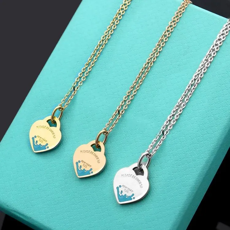designer necklace Pendant necklaces women Necklaces tiffanies necklace Women's Jewelry Luxury heart necklace Exquisite Craft Belt Classic Bl-image-893120015