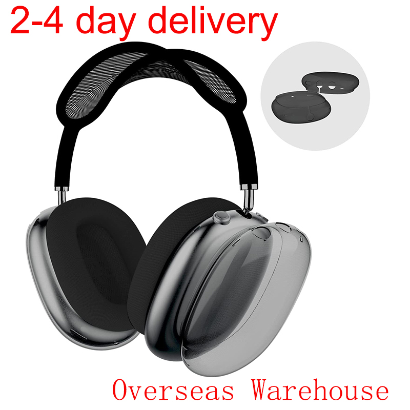 For Airpods Max Earphones Cushions Accessories Solid Silicone High Custom Waterproof Protective plastic Headphone Travel Case-image-842656975