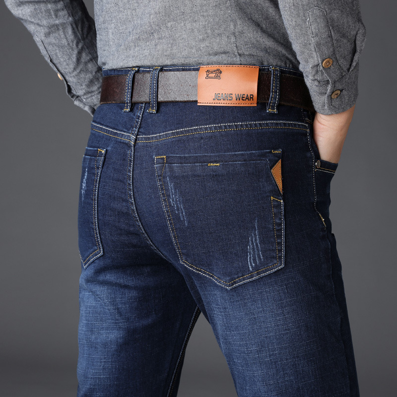 Mens Jeans Autumn Spring Mid Weight Men Casual Biker Denim Stretch Pants Solid Slim Fit Male Street Skinny Pant 230810