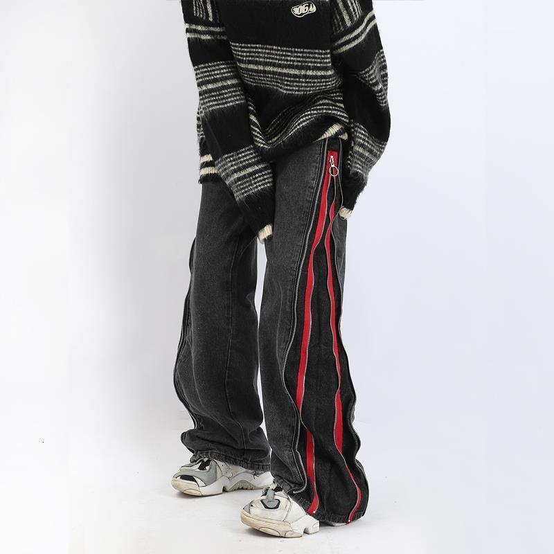 Mens Jeans Harajuku Hip Hop Zipper Washed Old Loose Men Fashion Casual Punk Oversized Wide Leg Micro Flared Trousers Streetwear 230810
