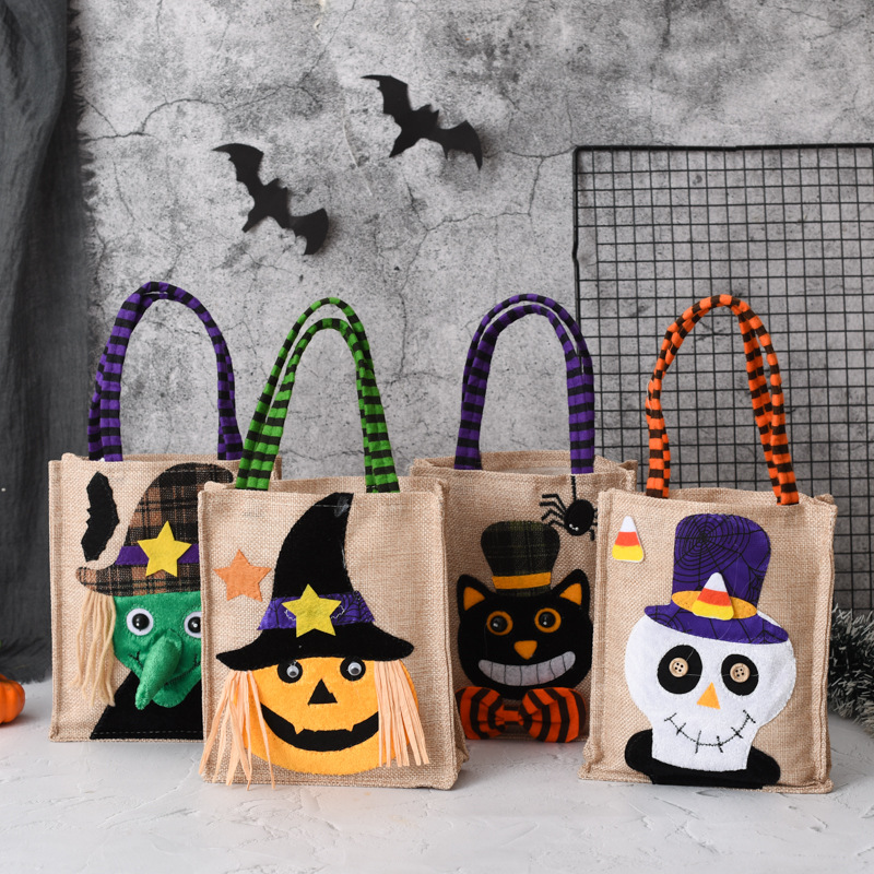 Halloween candy bag decoration portable pumpkin bag kindergarten children candy scene layout gift bag cloth bag