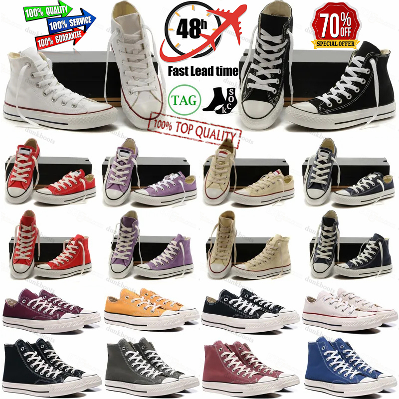 1970s Casual shoes sneakers womens mens platform classic all star chuck 70 taylor Wholesale Low high White Black Sneaker canvas 35-46 converse