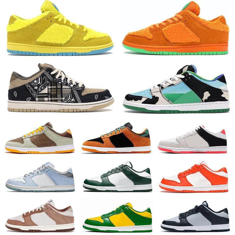 With Box Low Mens Designer Shoes White Black Panda Photon Dust Pale Ivory Canvas Chicago Slip Industrial Blue Argon Grey Fog Unc Triple Pink Wome