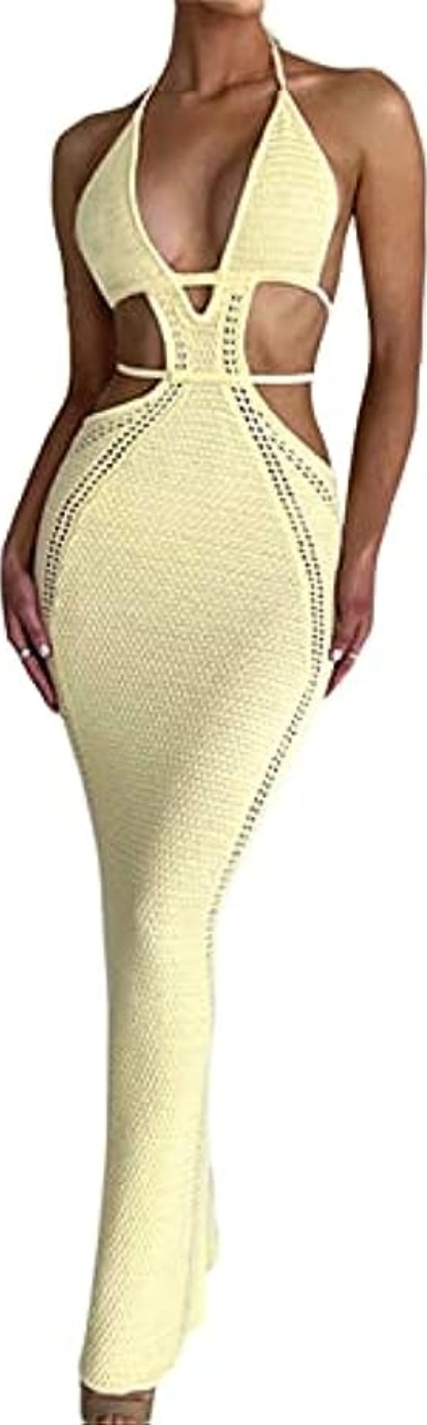 Women&#039;s Halter Bodycon Mini Dress Sleeveless Tie Backless Hollow Out Corset Knit Dress Wrap Dress Summer Beach Dress-image-893476827