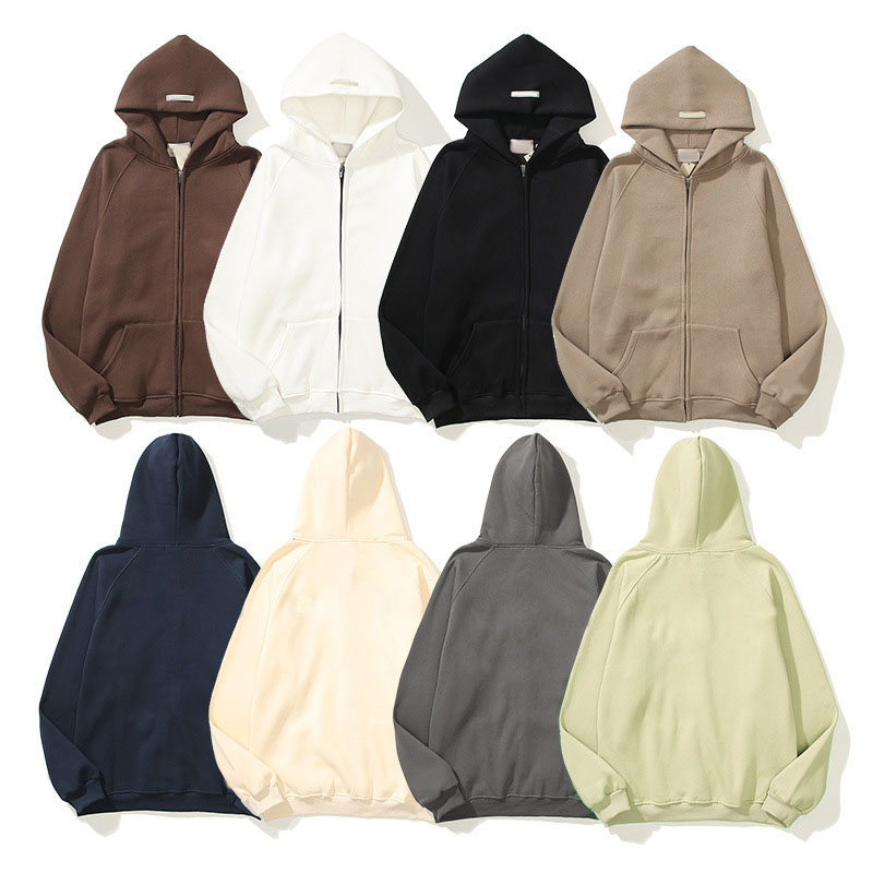 womens designer sweatshirt full zip hoodie mens fashion hoodys long sleeve solid pullover tops sportswear with pocket black loose autumn coat