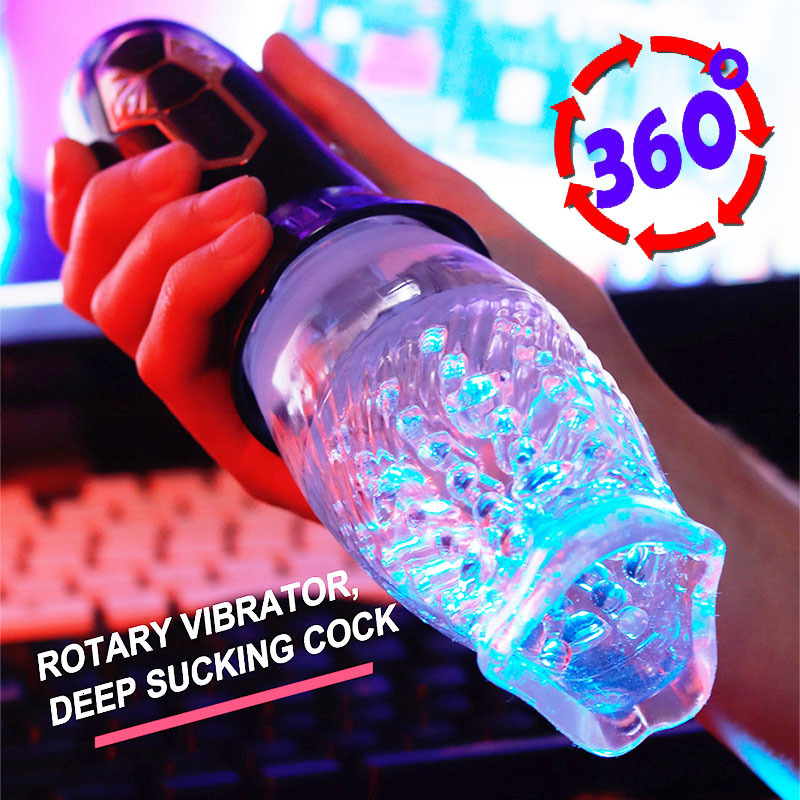Masturbators Automatic Electric Piston Rotating Sucker Male Blowjob Masturbator Cup Vagina Dildo Real Oral Vibrator Sex Toys for Men Machine 2308-image-893960447