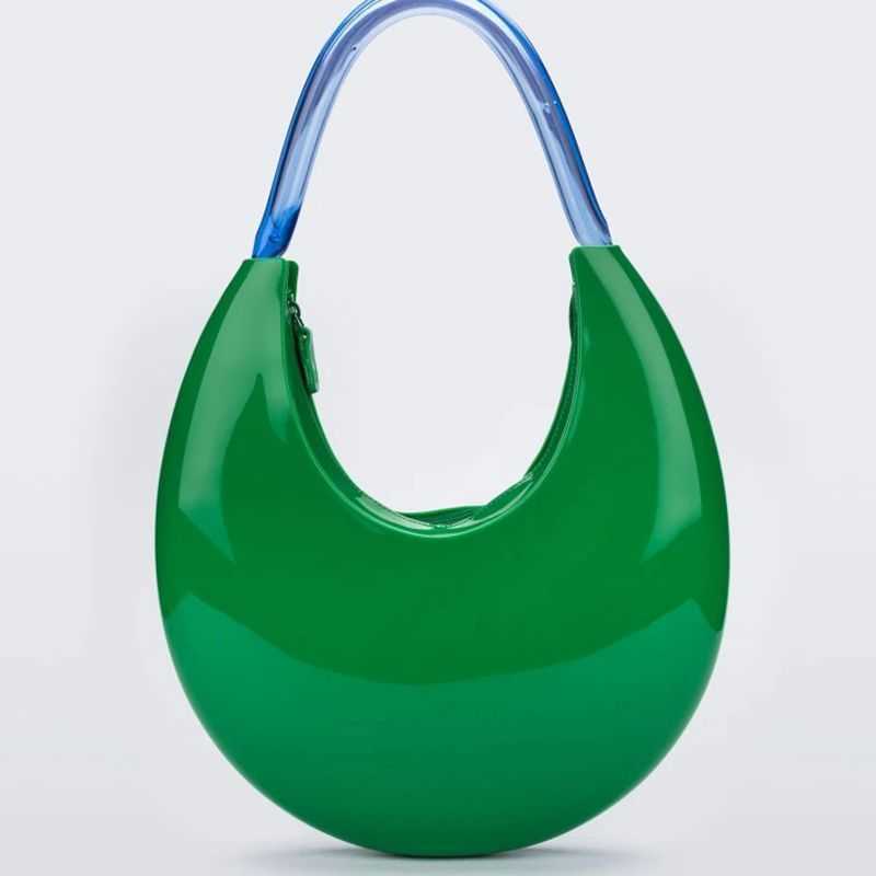 Jelly Melissa Club Bag Stock Melis Women's Jelly Crescent Bag New Adult Ladies Underarm Bag Adult Girls Moon Handbag 0811-image-893887892