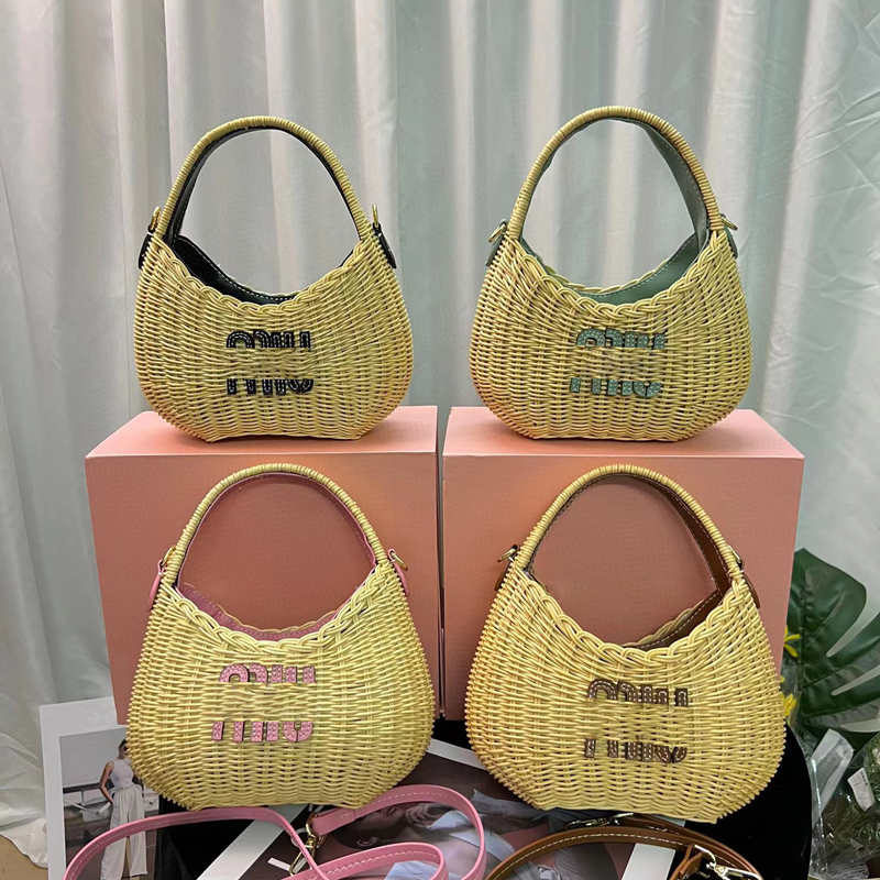 Designer bags straw bag tote bag mini handbags Handmade Shoulder Bags cross body beach bag-image-988975624