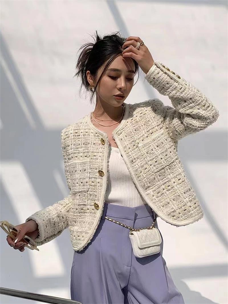 Cel1 designer jacket women New winter jacket women Fashion Jacket logo top-grade Metal buckle Tweed jacket Casual Spring coat Cardigan Mother