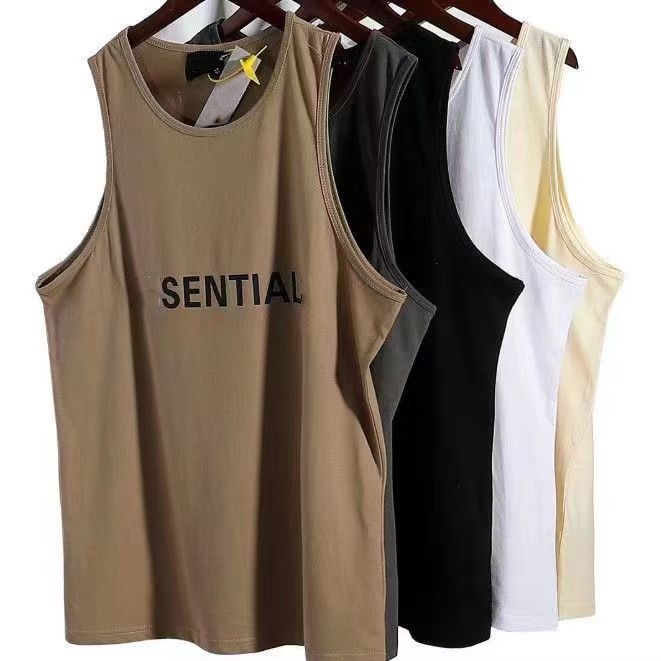 Men&#039;s and Women&#039;s Tank Top Designer Top ES Printing Summer Quick Drying Tank Top Sports Classic Black, White, Grey, Khaki, Brown, Five-image-894151762
