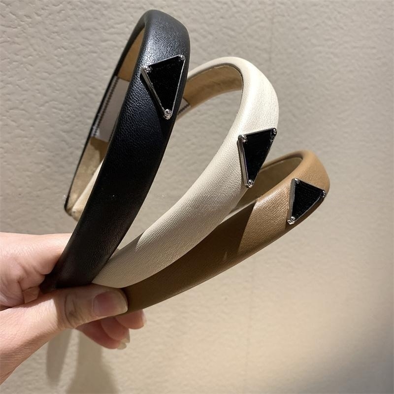 Fashion Famouse Brand Designer Inverted Triangle P Letters Headbands Solid Color Women Girls Letter Hairband with Stamp Hair Accessories-image-894135534