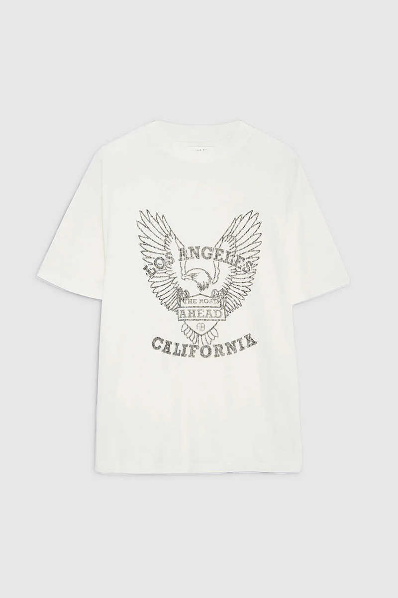 Anines bing 23 women's designer t shirt AB classic sand dot eagle printed cotton round neck women's short sleeved